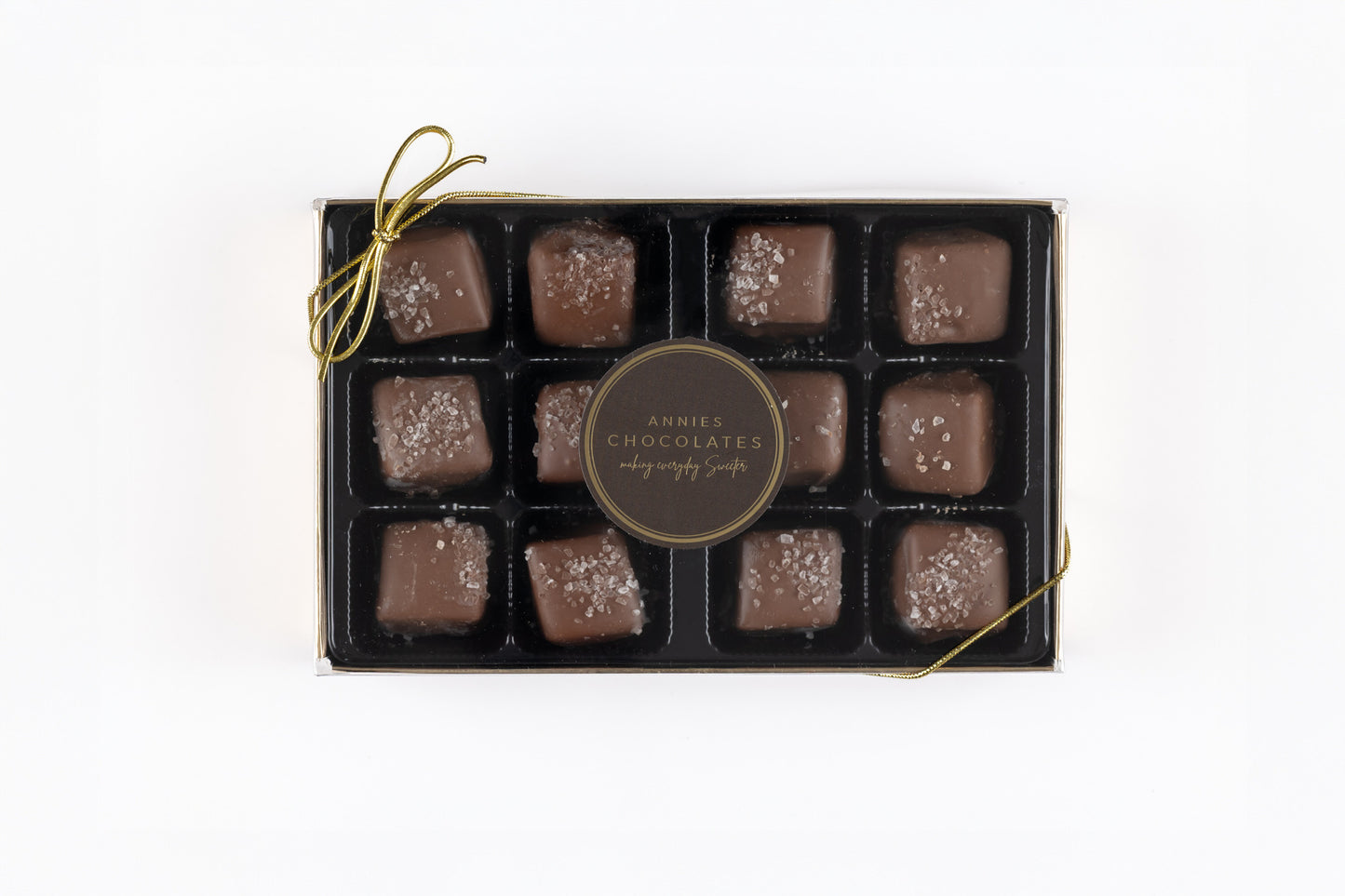Milk Chocolate Sea Salt Caramels 12pc.